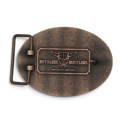 STITCHED WESTERN BELT BUCKLE | Antique Copper