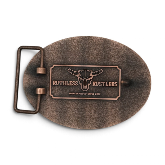 STITCHED WESTERN BELT BUCKLE | Antique Copper