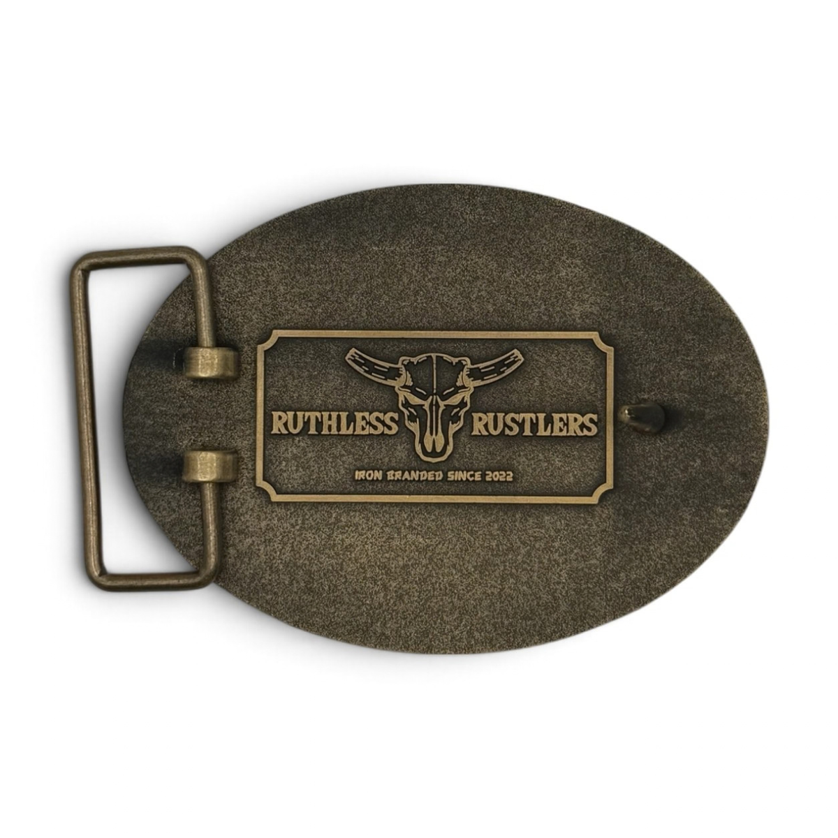 STITCHED WESTERN BELT BUCKLE | Antique Gold