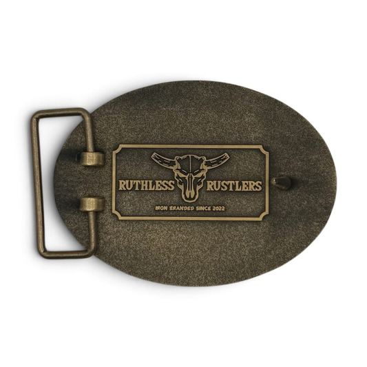 STITCHED WESTERN BELT BUCKLE | Antique Gold