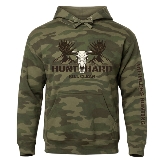 HUNT HARD HOODIE | Green Camo