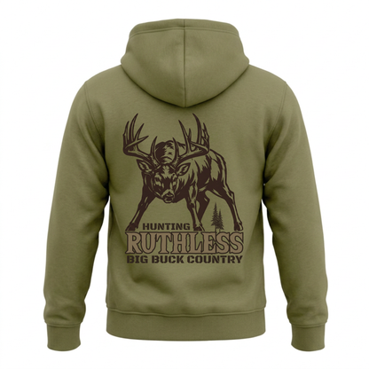 COTTON OUATÉ À CAPUCHON BIG BUCK COUNTRY | Vert armée