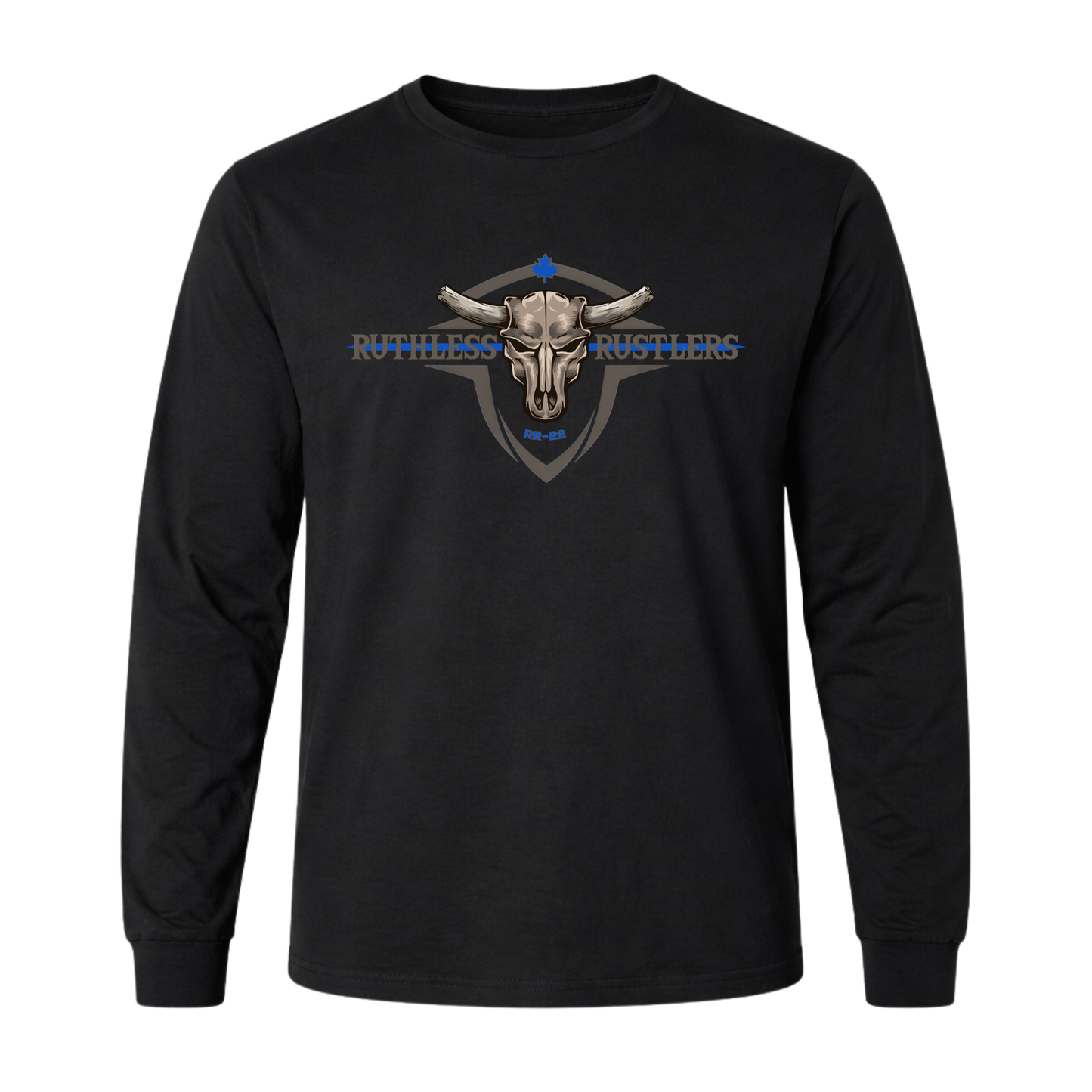 T-Shirt Manches Longues Ruthless Rustlers Law Enforcement Tribute | Noir