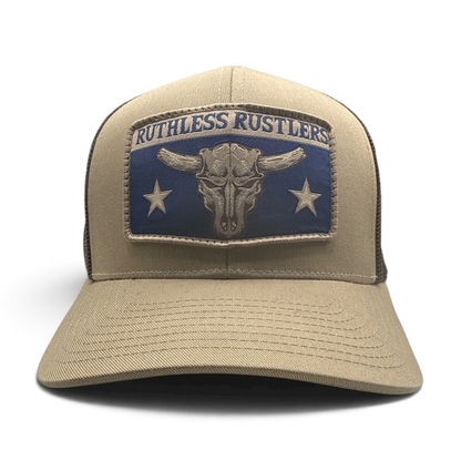 MAVERICK TRUCKER CAP | Khaki/Brown/Blue