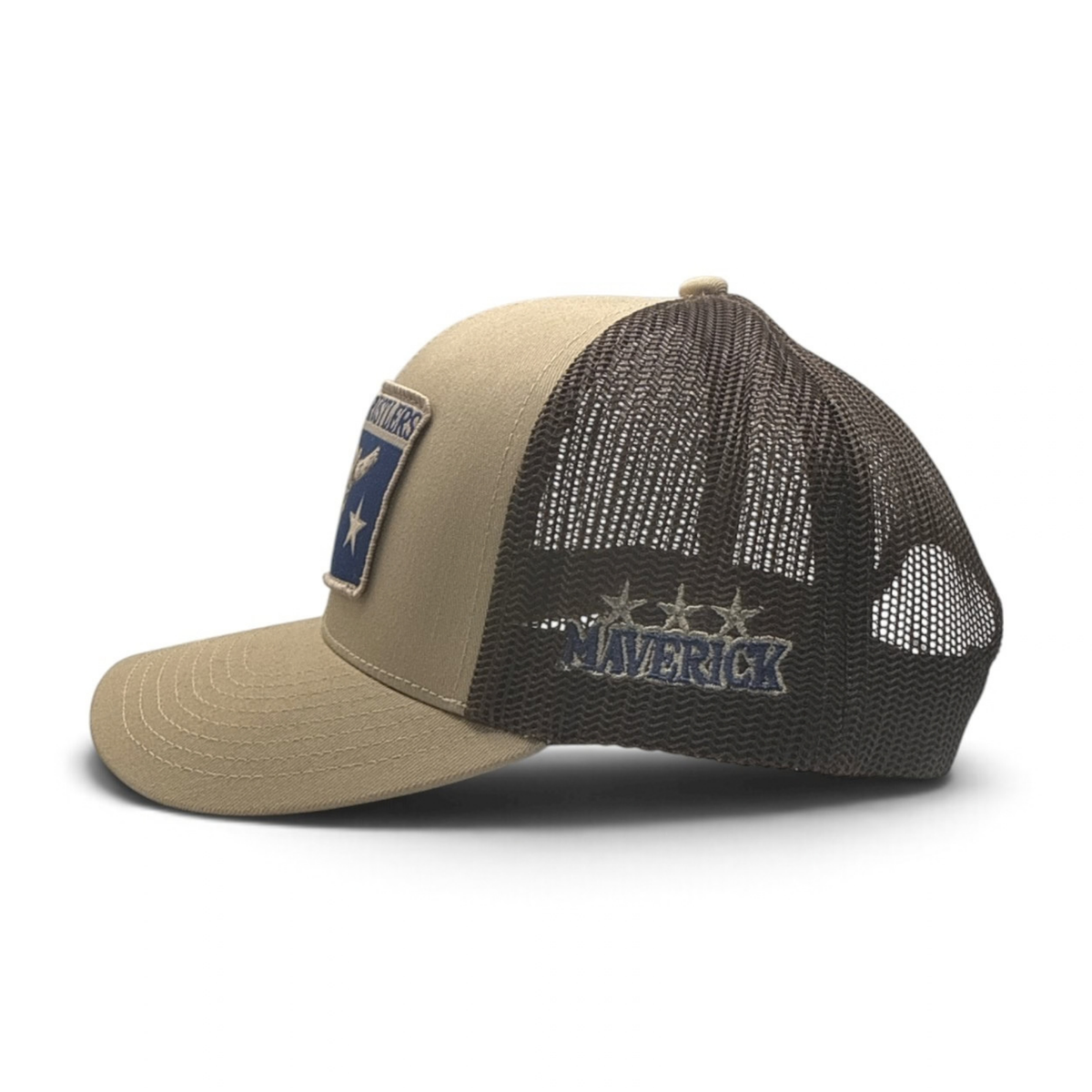 MAVERICK TRUCKER CAP | Khaki/Brown/Blue