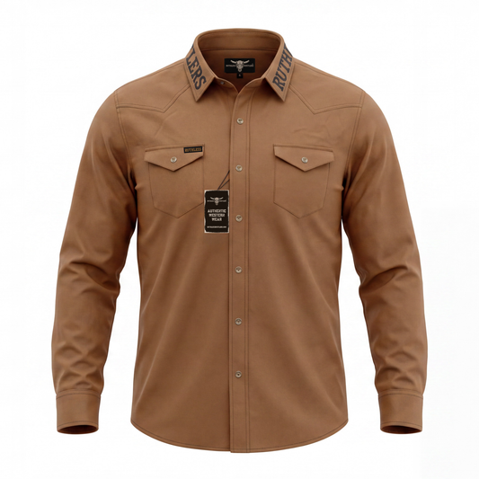 RUTHLESS RUSTLERS WESTERN SNAP SHIRT | Bourbon