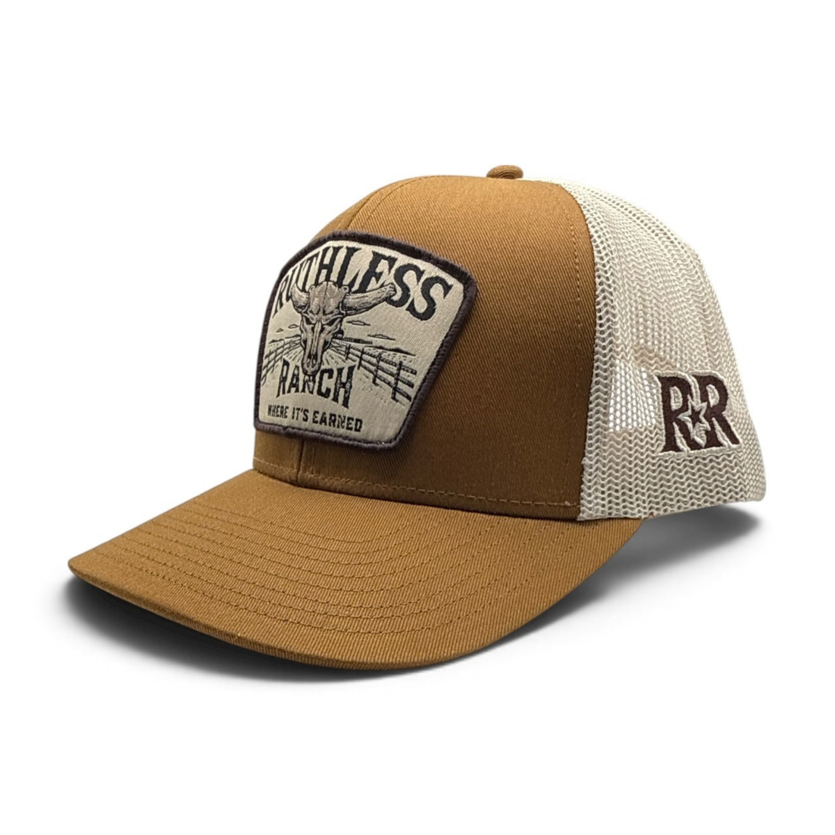 RUTHLESS RANCH TRUCKER CAP | Caramel/Stone