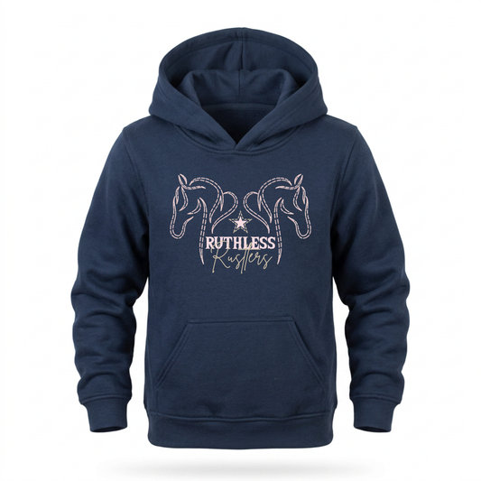 STITCHED STALLIONS KIDS HOODIE | Storm Blue