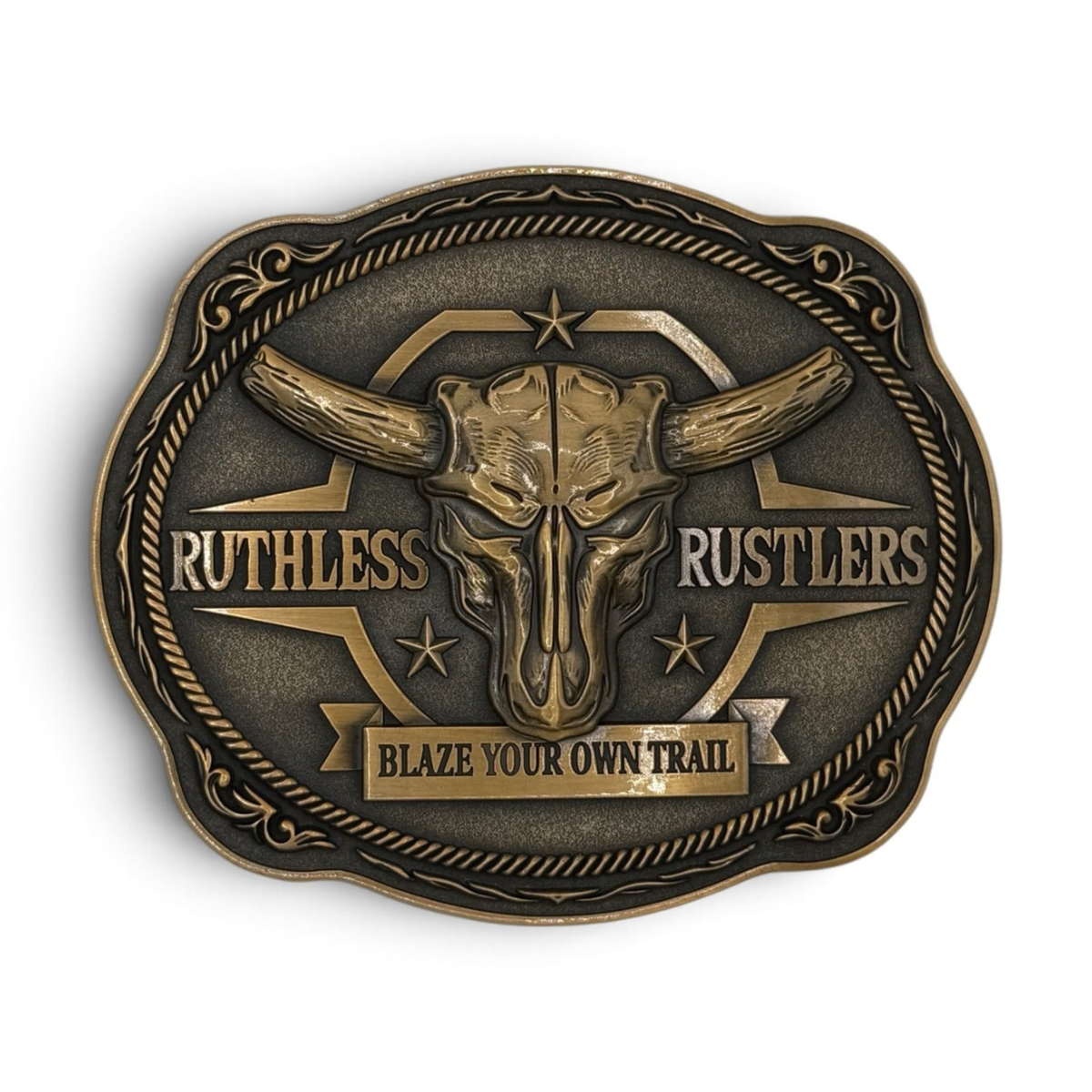 BLAZE YOUR OWN TRAIL BELT BUCKLE | Antique Gold