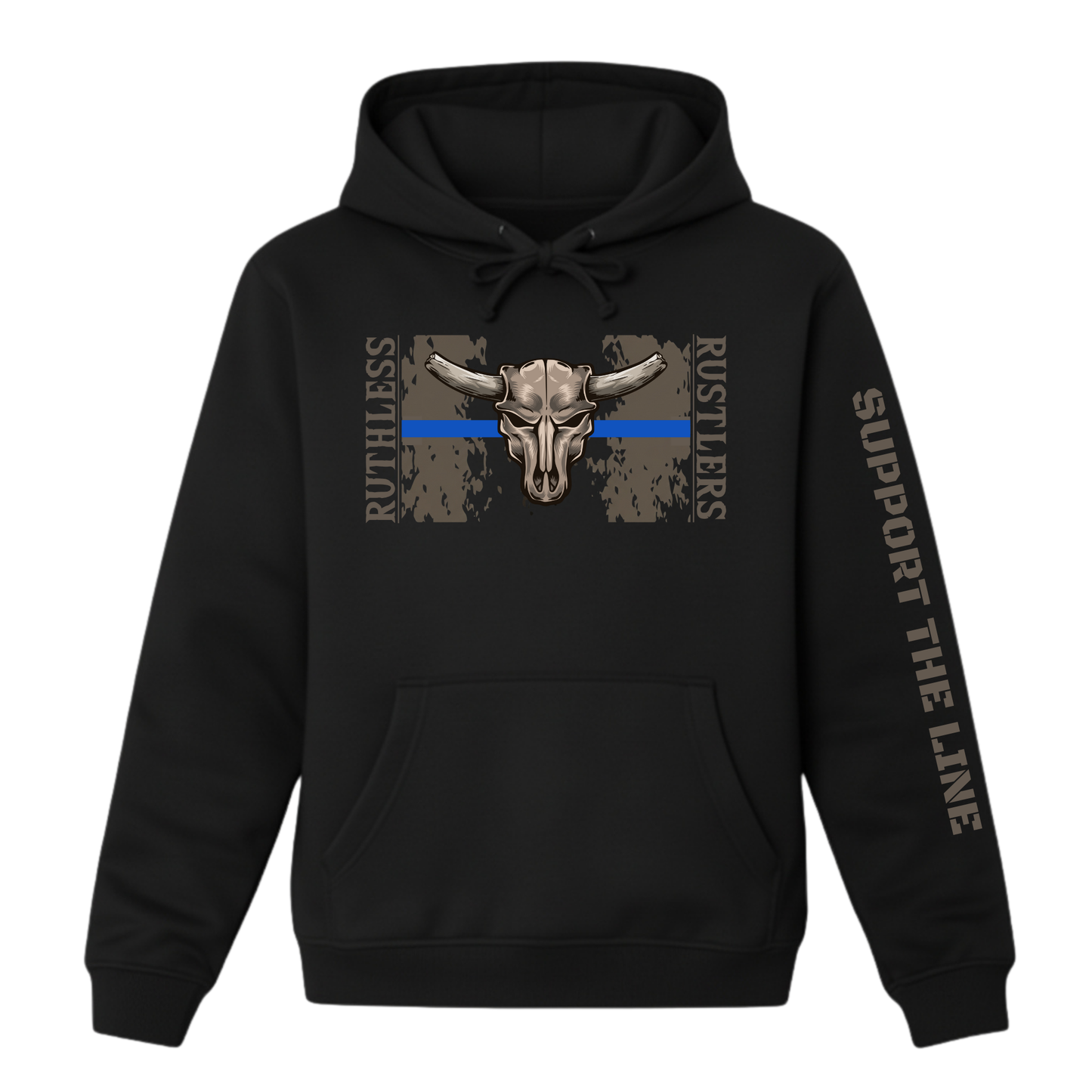 Hoodie Ruthless Rustlers Support Law Enforcement Canada | Noir