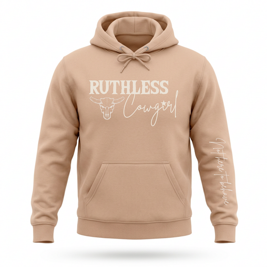 COTTON OUATÉ À CAPUCHON RUTHLESS COWGIRL | Rose poudré