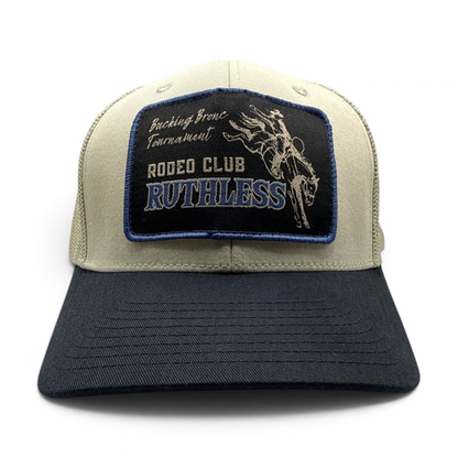 BUCKING BRONC TRUCKER CAP | Beige/Blue