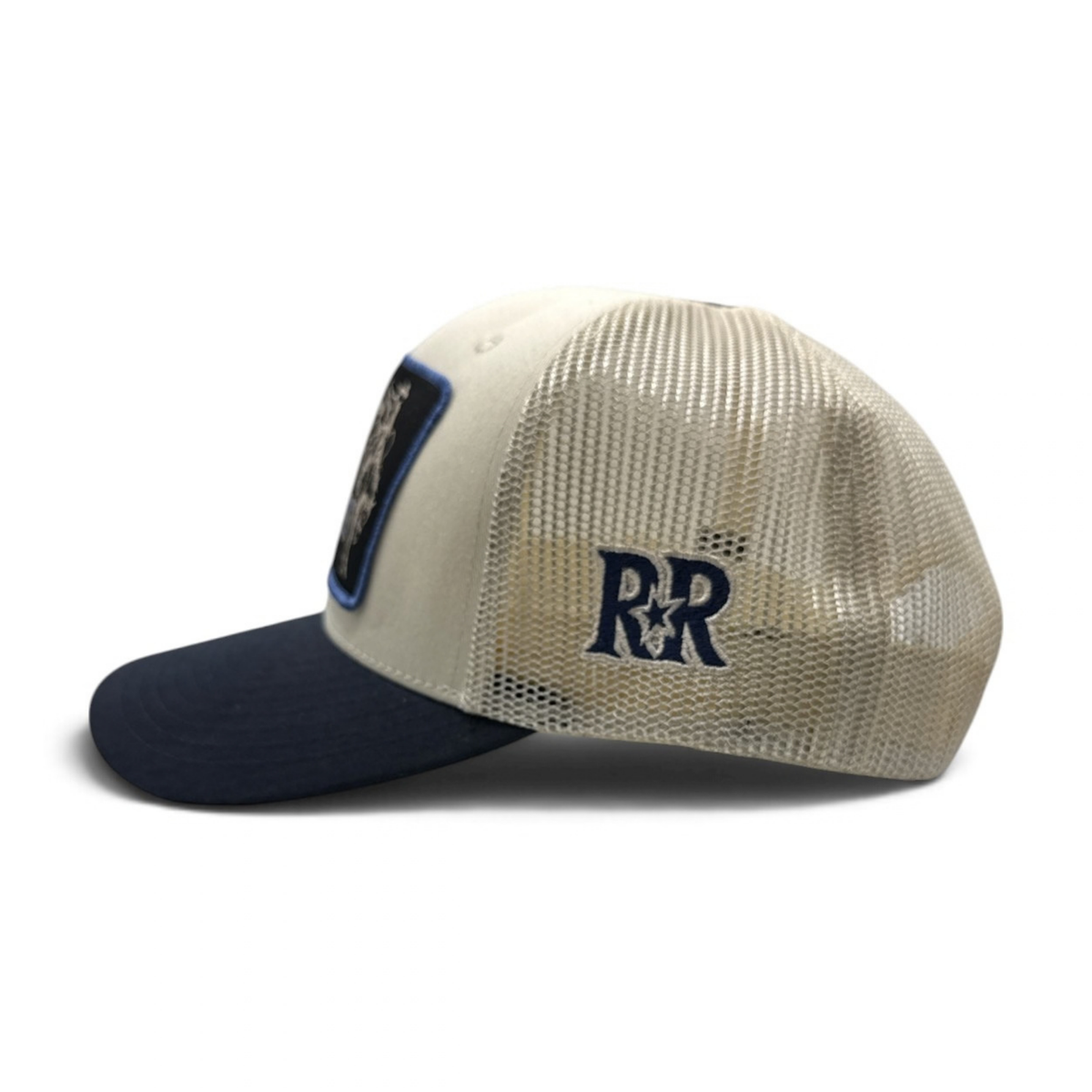 BUCKING BRONC TRUCKER CAP | Beige/Blue