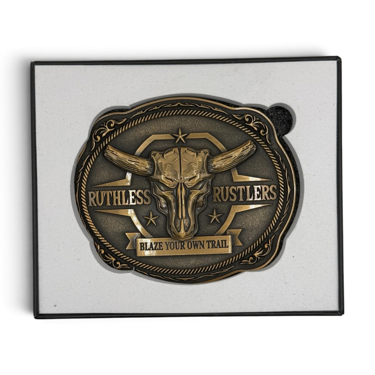 BLAZE YOUR OWN TRAIL BELT BUCKLE | Antique Gold