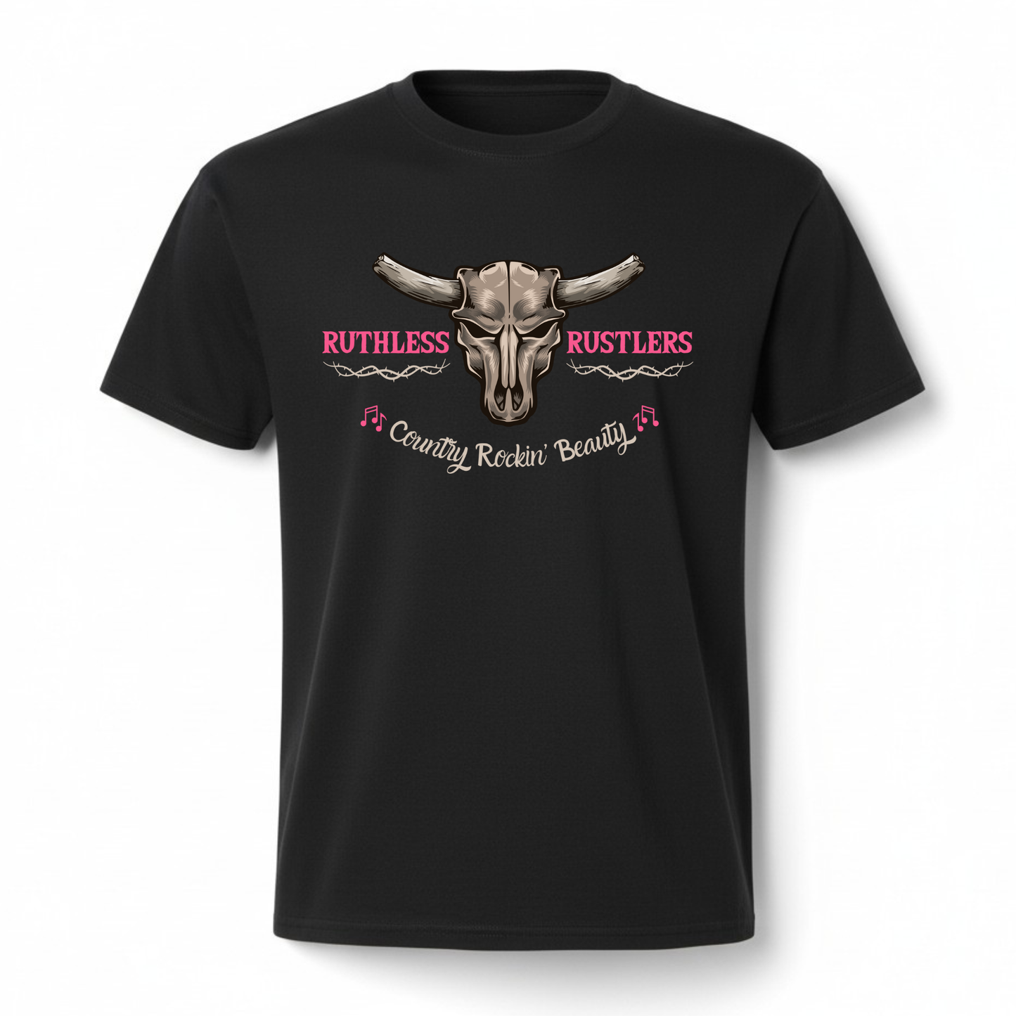 Ruthless Rustlers Country Rockin Beauty Youth T-Shirt | Black