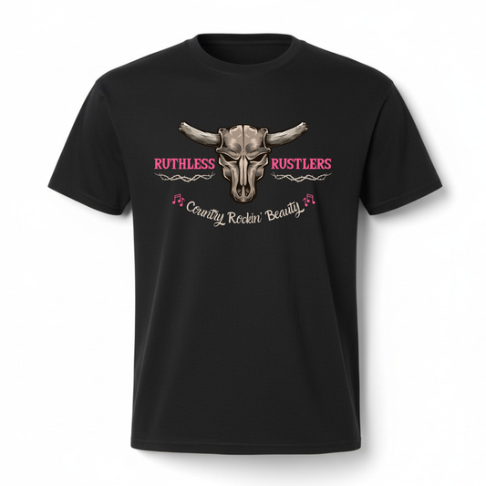 Ruthless Rustlers Country Rockin Beauty Youth T-Shirt | Black