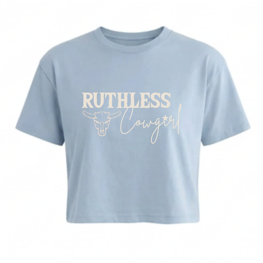 RUTHLESS COWGIRL CROP | Denim Blue