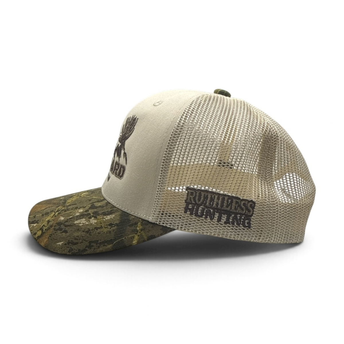 HUNT HARD TRUCKER CAP | Beige/Wood Camo