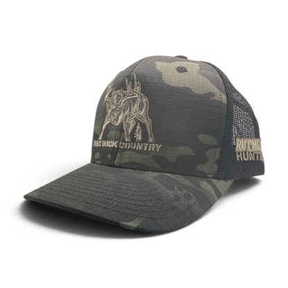 BIG BUCK COUNTRY TRUCKER CAP | Black Camo