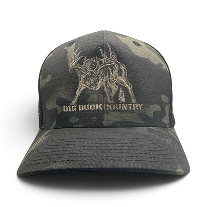 BIG BUCK COUNTRY TRUCKER CAP | Black Camo