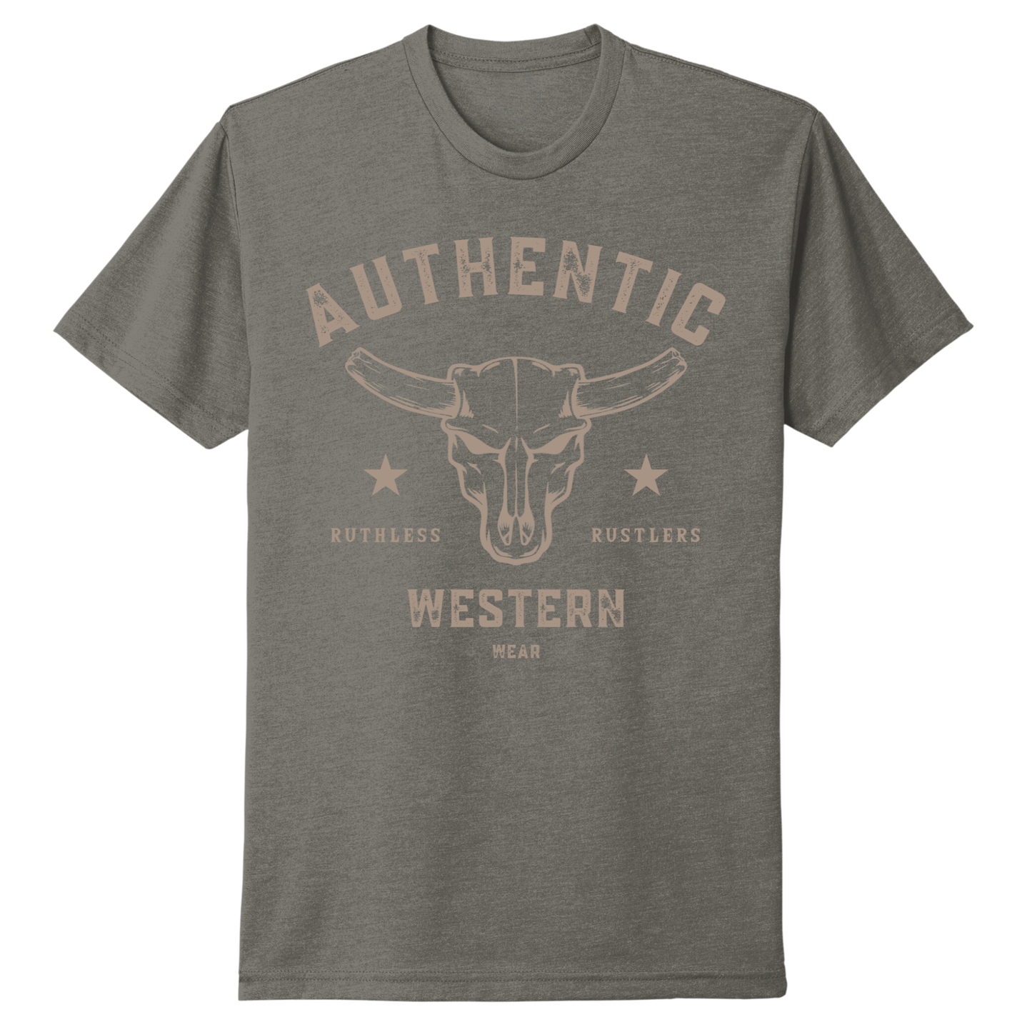 T-SHIRT AUTHENTIC WESTERN | Gris chaud