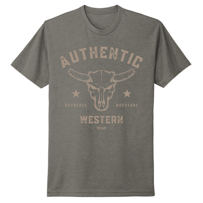 T-SHIRT AUTHENTIC WESTERN | Gris chaud