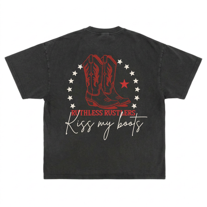 KISS MY BOOTS OVERSIZED T-SHIRT | Acid Black