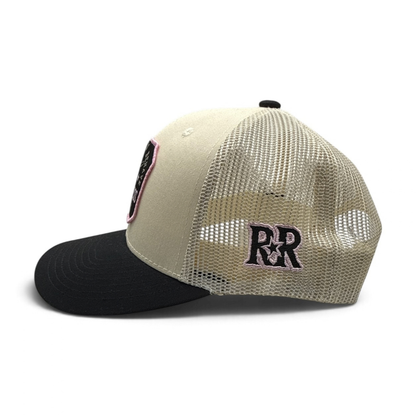 NOT HERE TO BEHAVE TRUCKER CAP | Beige/Black