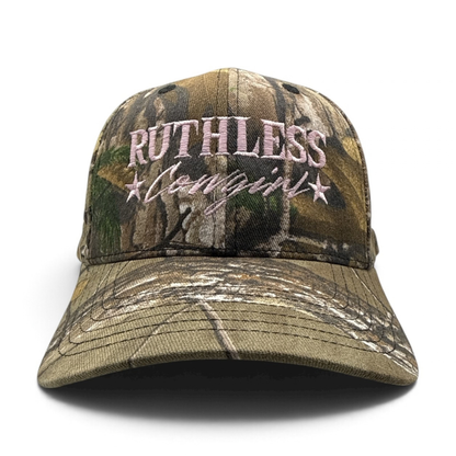 RUTHLESS COWGIRL WOOD CAMO CAP