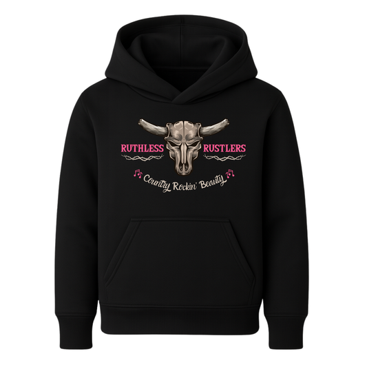 Ruthless Rustlers Country Rockin Beauty Youth Hoodie | Noir