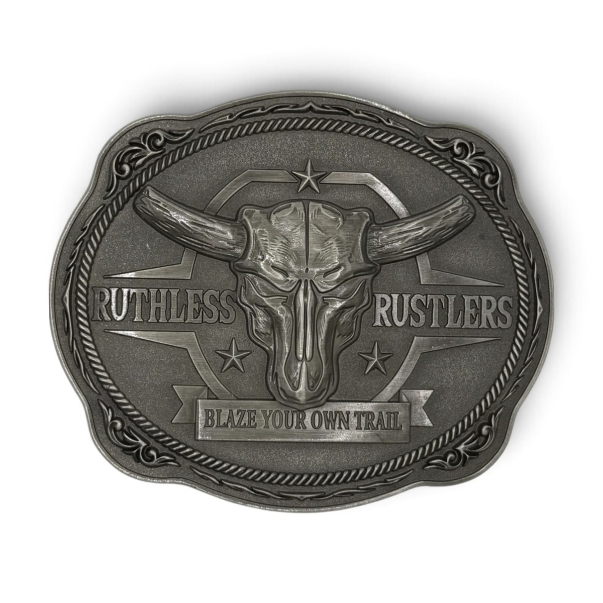 BLAZE YOUR OWN TRAIL BELT BUCKLE | Antique Silver