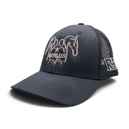 STITCHED STALLIONS YOUTH TRUCKER CAP | Storm Blue