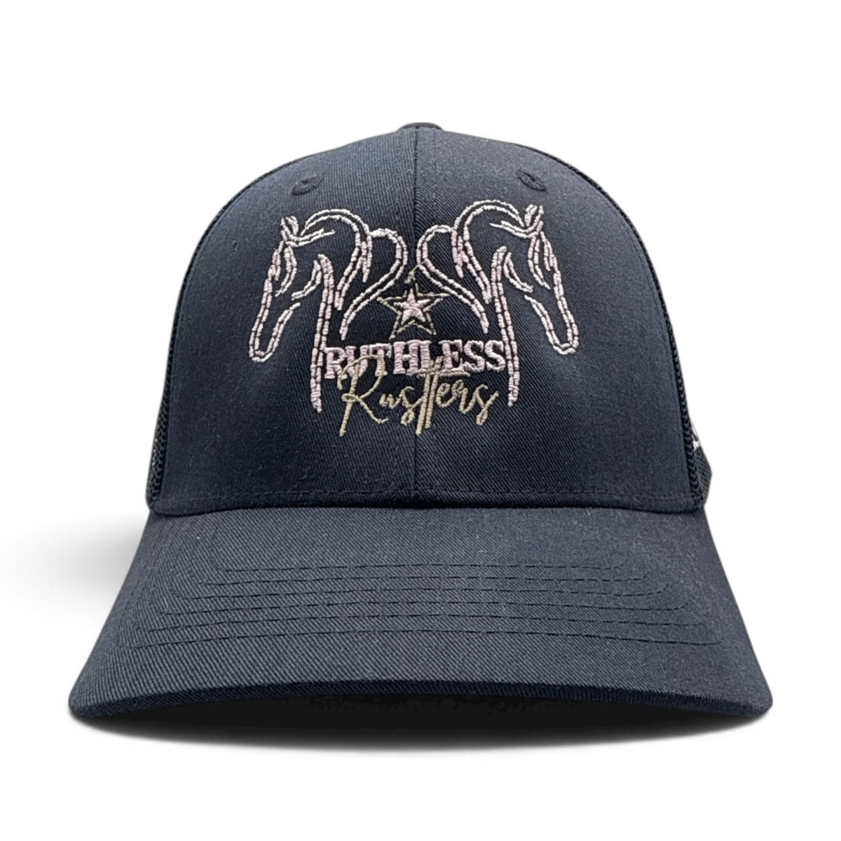STITCHED STALLIONS YOUTH TRUCKER CAP | Storm Blue