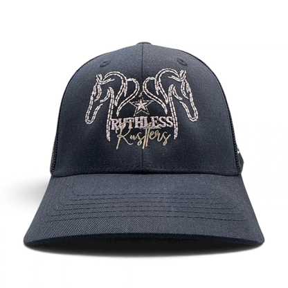 STITCHED STALLIONS YOUTH TRUCKER CAP | Storm Blue