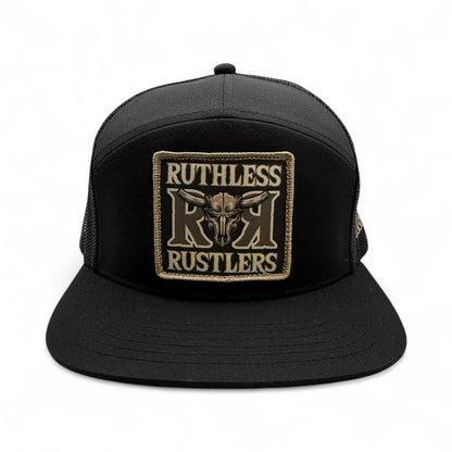 Ruthless Rustlers RR Bold Flat Bill Cap | Black