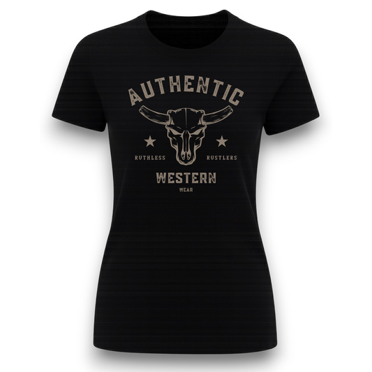 T-SHIRT FEMME AUTHENTIC WESTERN | Noir