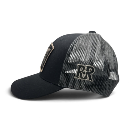 RR LIVESTOCK CO. YOUTH TRUCKER CAP | Black/Charcoal