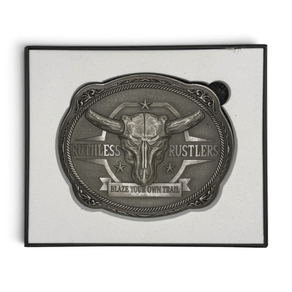 BLAZE YOUR OWN TRAIL BELT BUCKLE | Antique Silver