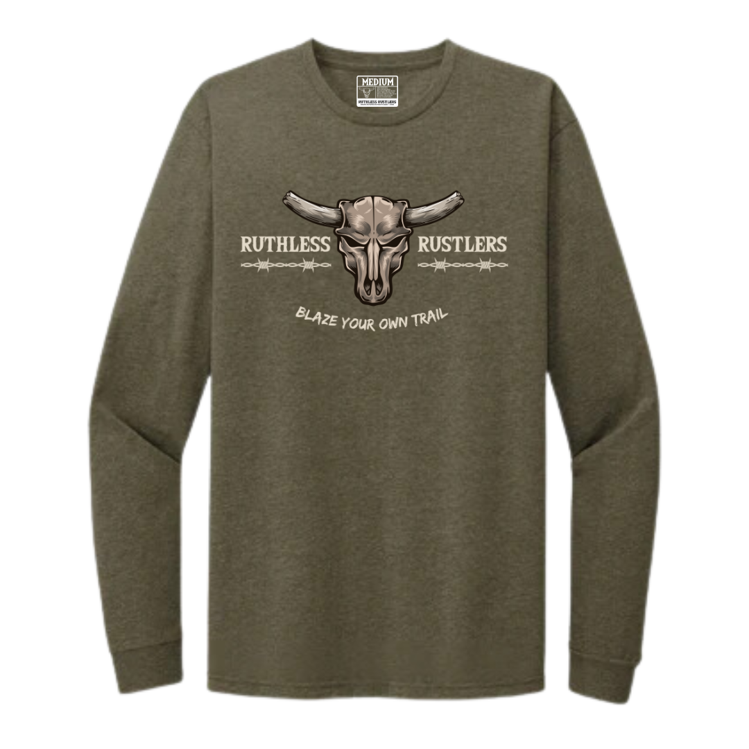 RR Barbed Wire - Unisex Long Sleeve T-Shirt | Army Green