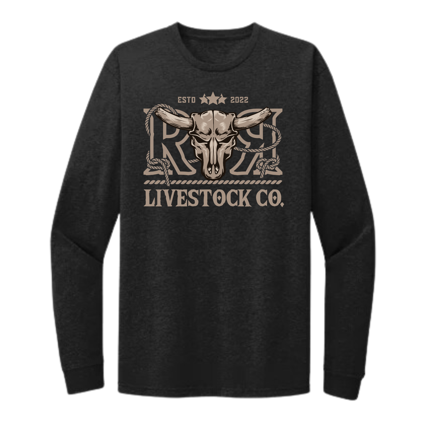 T-SHIRT MANCHES LONGUES RR LIVESTOCK CO.  | Noir