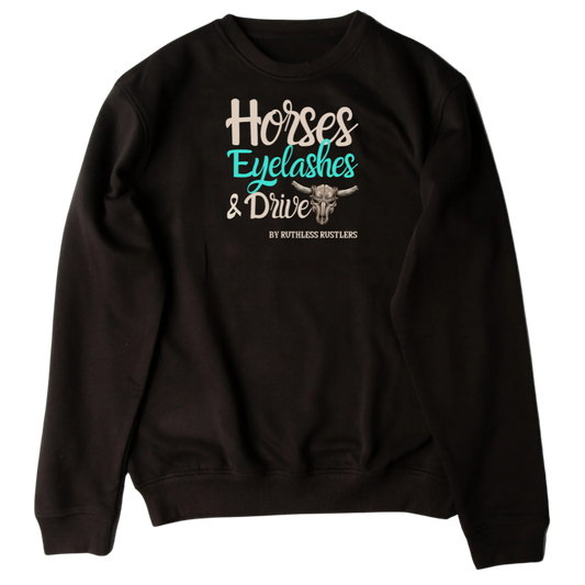 Horses Eyelashes & Drive - Unisex Crewneck | Black