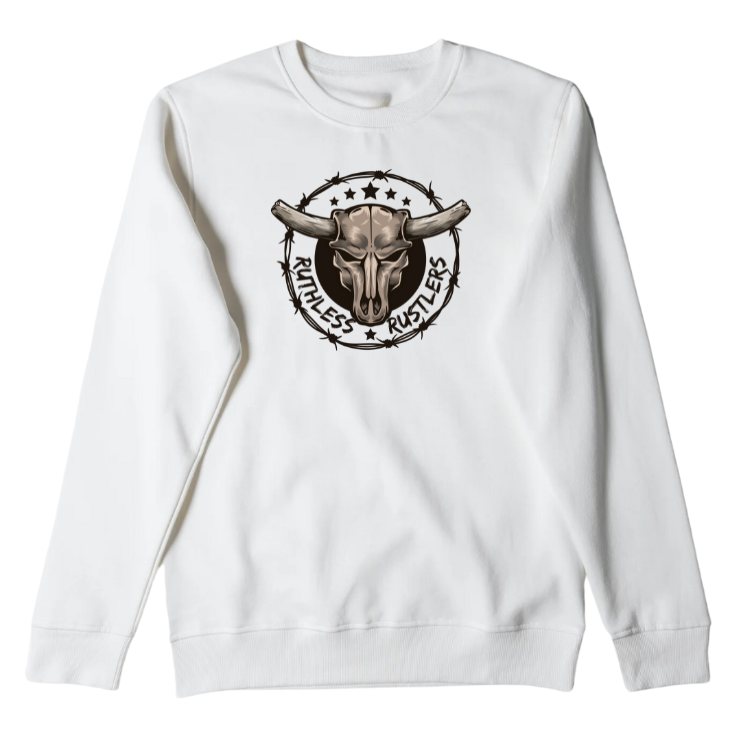 Crewneck Unisexe - RR Rancher | Blanc