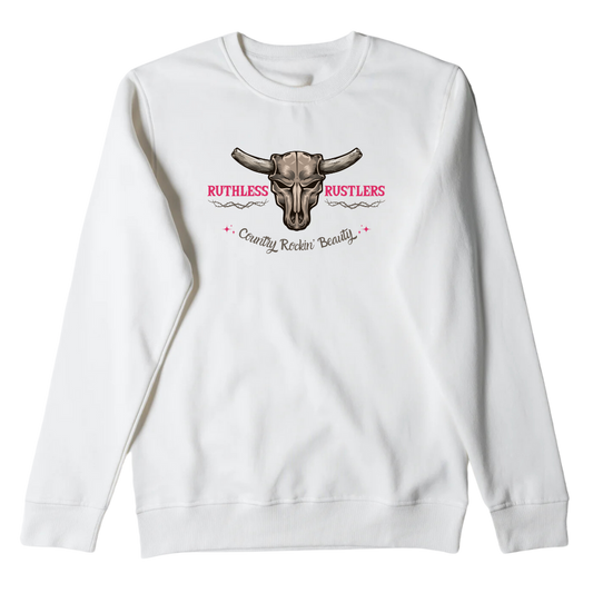 Country Rockin Beauty - Unisex Crewneck | White