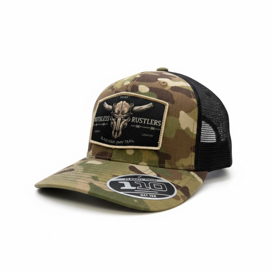 Ruthless Rustlers Barbed Wire Premium Cap | Green Camo