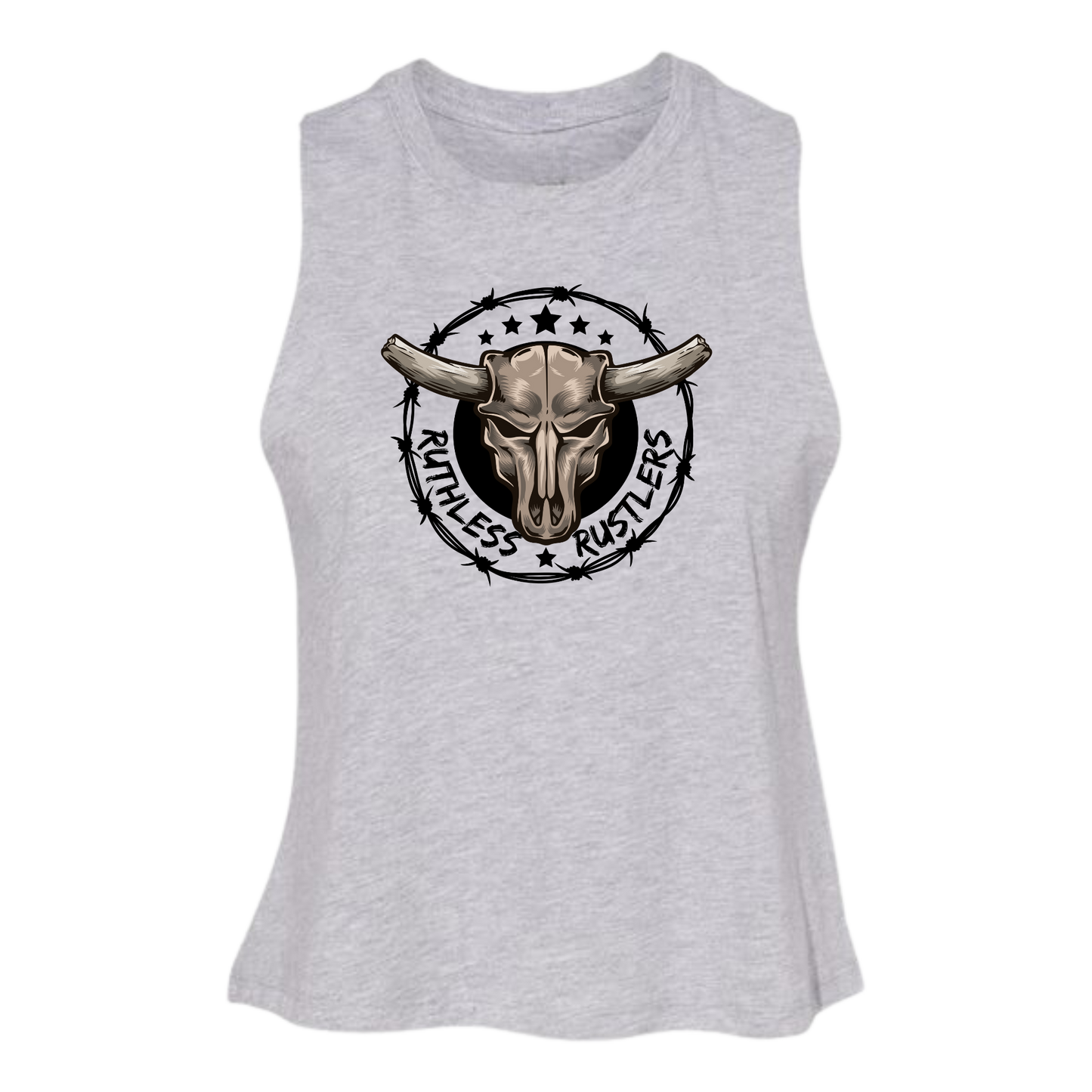 RR Racerback Cropped Tank | Heather Grey