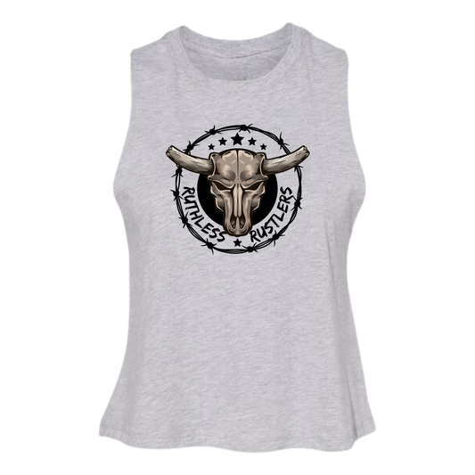 RR Racerback Cropped Tank | Heather Grey