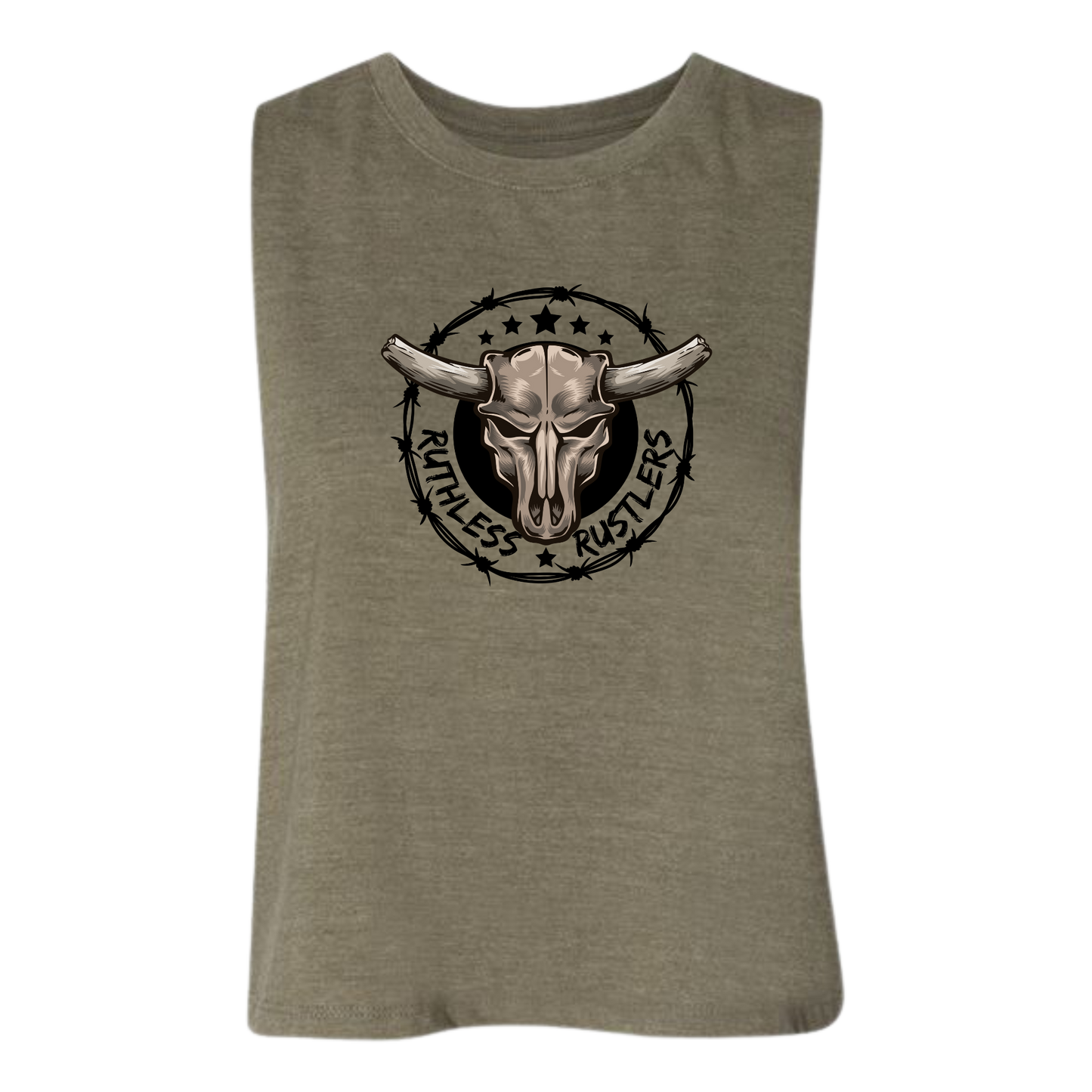 RR Racerback Cropped Tank | Army Green