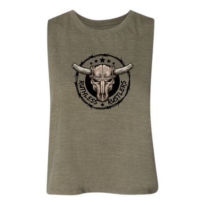 RR Racerback Cropped Tank | Army Green