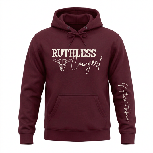 RUTHLESS COWGIRL HOODIE | Maroon