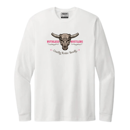 Country Rockin Beauty - Unisex Long Sleeve T-Shirt | White